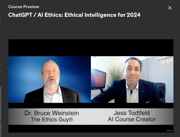 Screengrab from "ChatGPT AI Ethics" AI certification.
